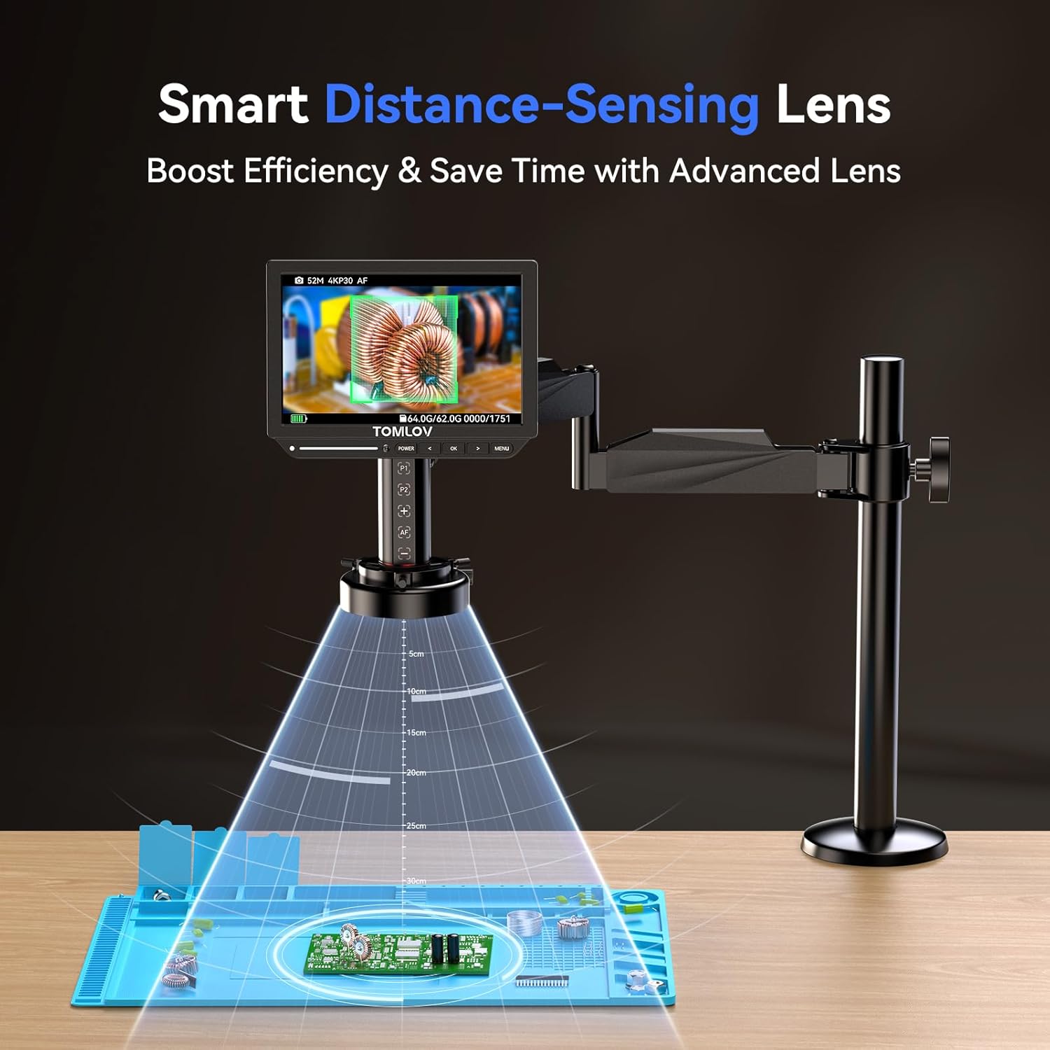 Electronics Repair Microscope - TOMLOV TM4K-AF 4K Digital Microscope Autofocus