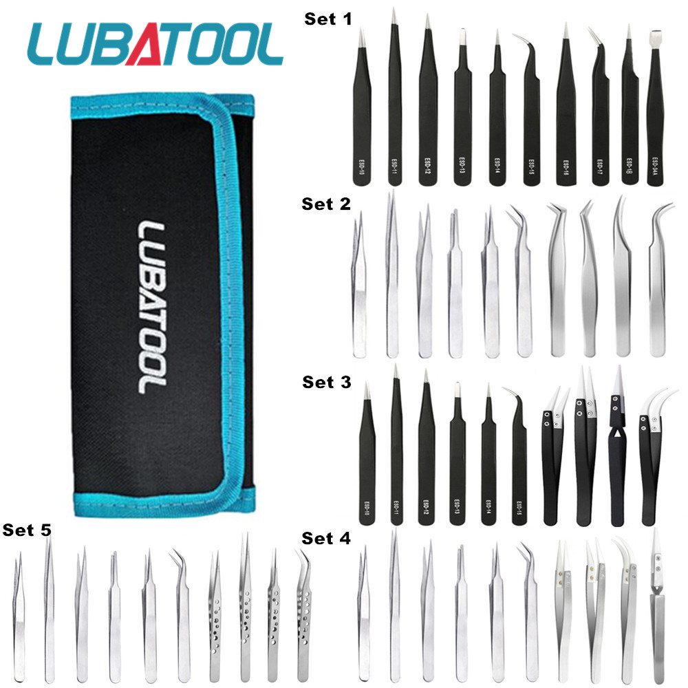 10 Pcs Tweezers Set Bag Stainl - Electronics Repair Tool Kit avis et prix