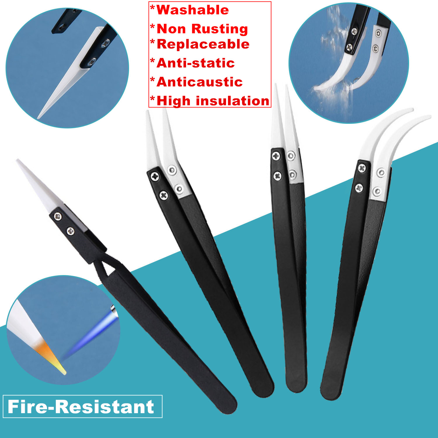 10 Pcs Tweezers Set Bag Stainl - Electronics Repair Tool Kit avis et prix