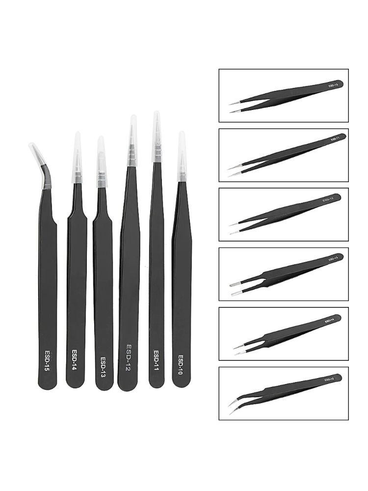 6pcs Precision Tweezers Set ES - Electronics Repair Tool Kit avis et prix