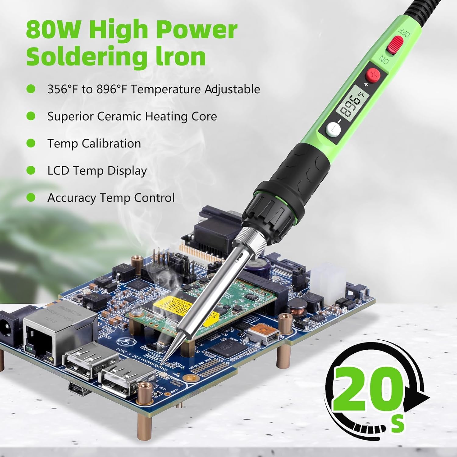80W LCD Digital Soldering Iron - Electronics Repair Tool Kit avis et prix