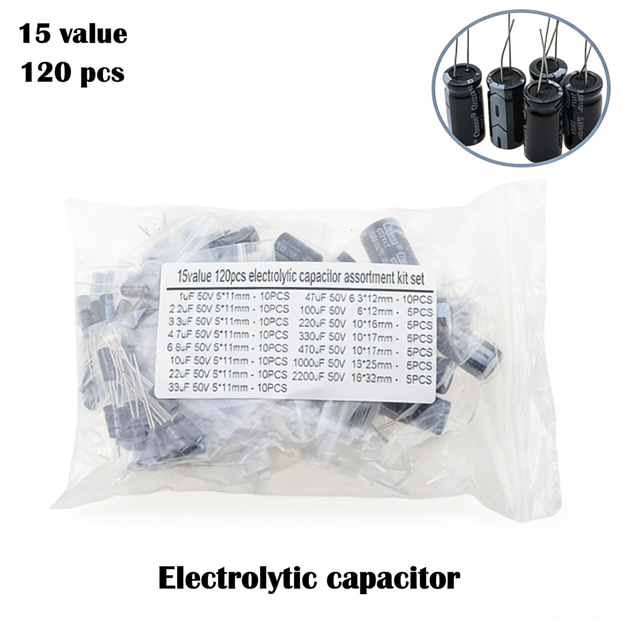 120PCS 15 Values Aluminum Elec - Electronics Repair Hobby avis et prix